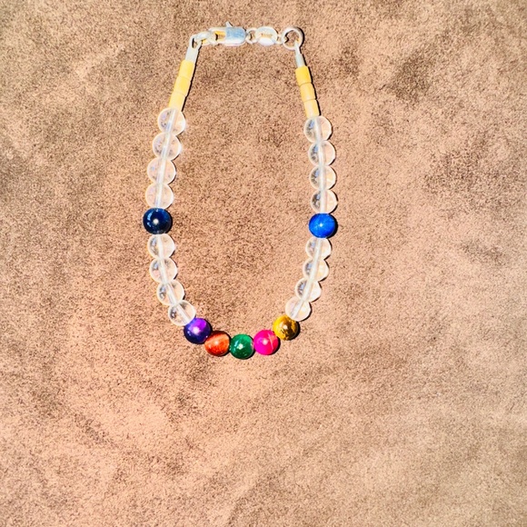 Custom clear quartz multi coloured tiger eye bracelet - Picture 1 of 6
